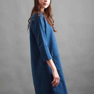 Sylvan Shift Dress - Loop Knit Blue - Image 8