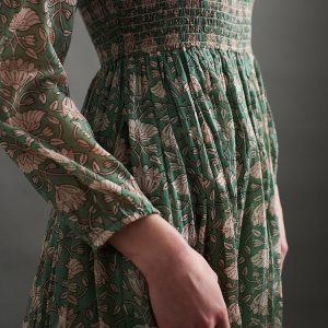 Hailee Smocked Midi Dress - Aegean Teal Floral - Image 8