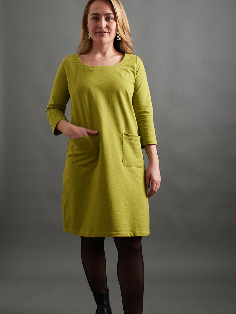 Sylvan Shift Dress - Loop Knit Moss - Image 5