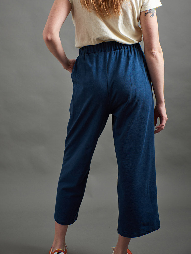 Fae Wide-Leg Pant - Loop Knit Blue - Image 6
