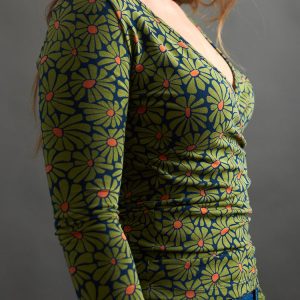 Gillian Wrap Top - Olive Floral - Image 2