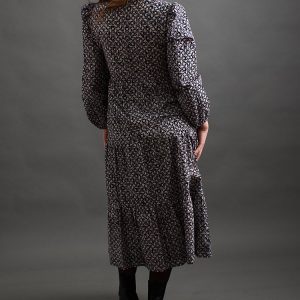 Norah Tiered Dress - Black Botanical - Image 11