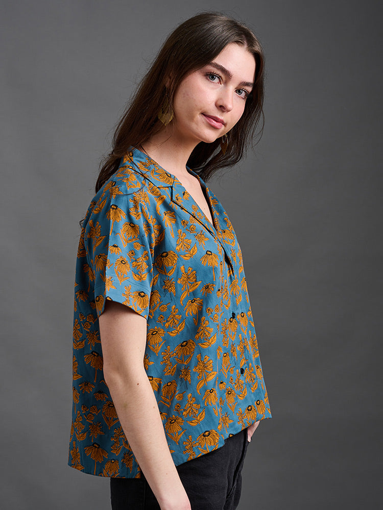 Camp Shirt - Teal Floral - Image 8