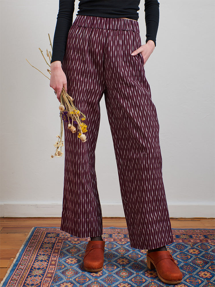 Rosie Pant - Plum Ikat - Image 1