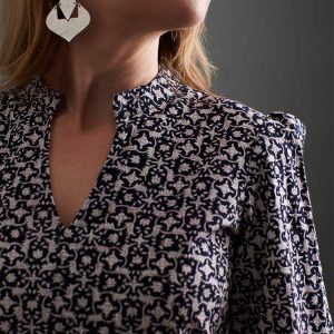 Norah Tiered Dress - Black Botanical - Image 9