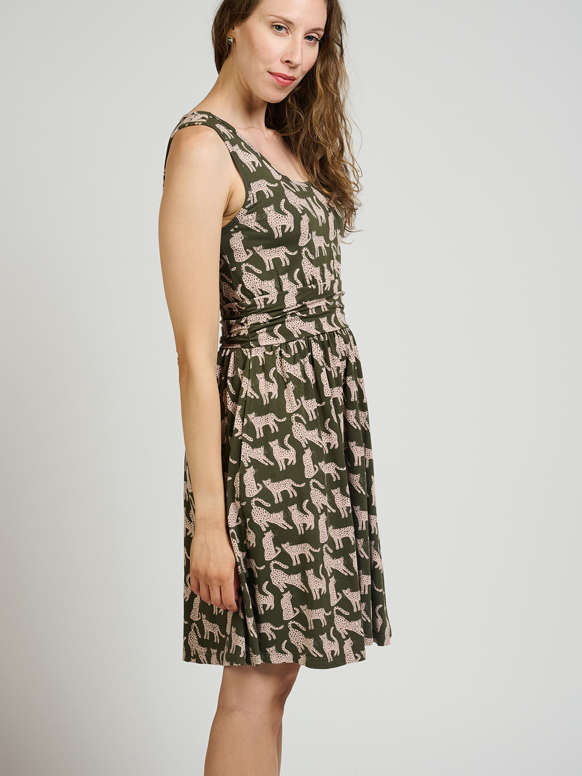 Asheville Dress - Leopard Green - Image 7