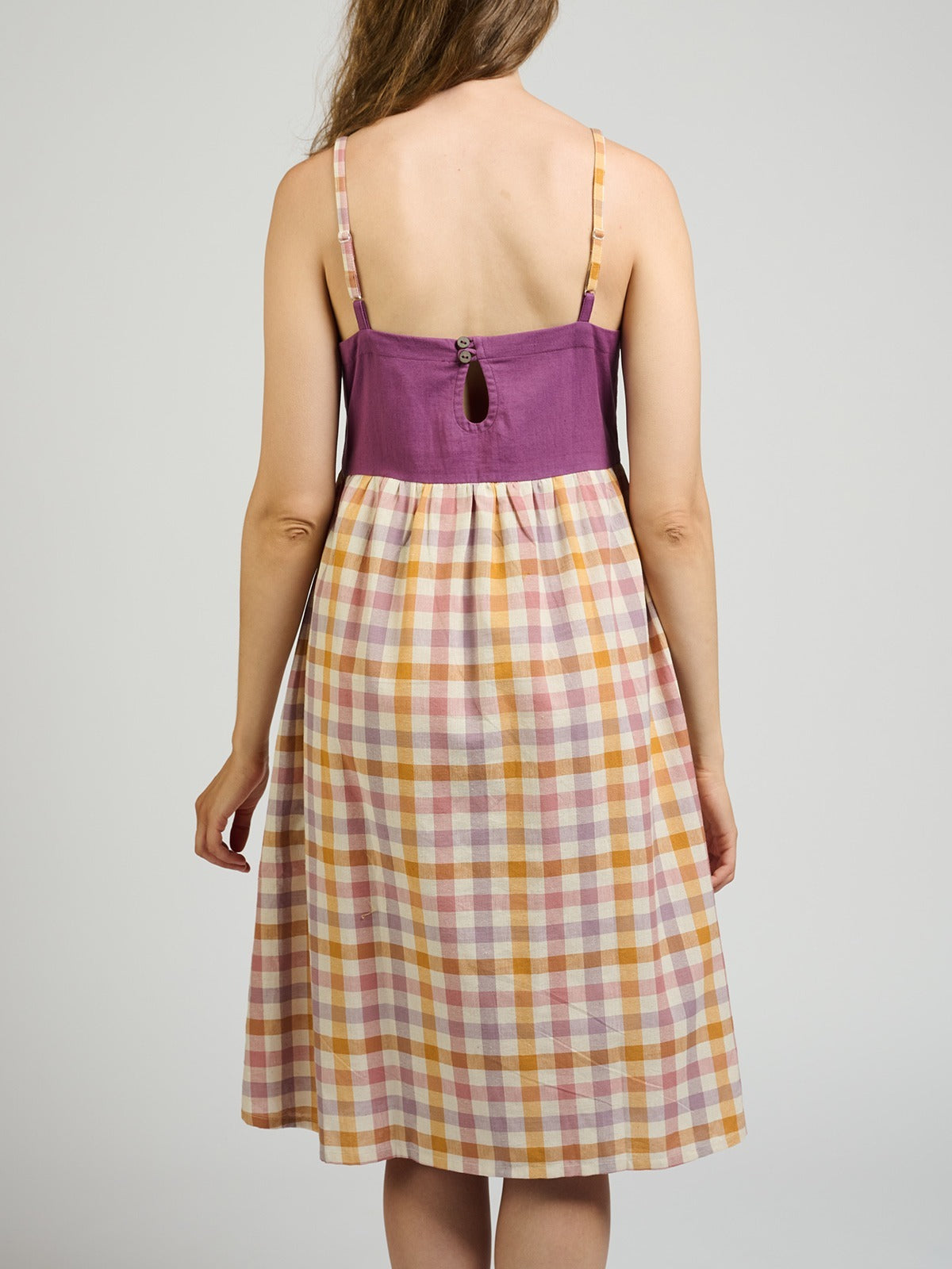 Ivy Midi Dress - Blush Plaid - Image 7