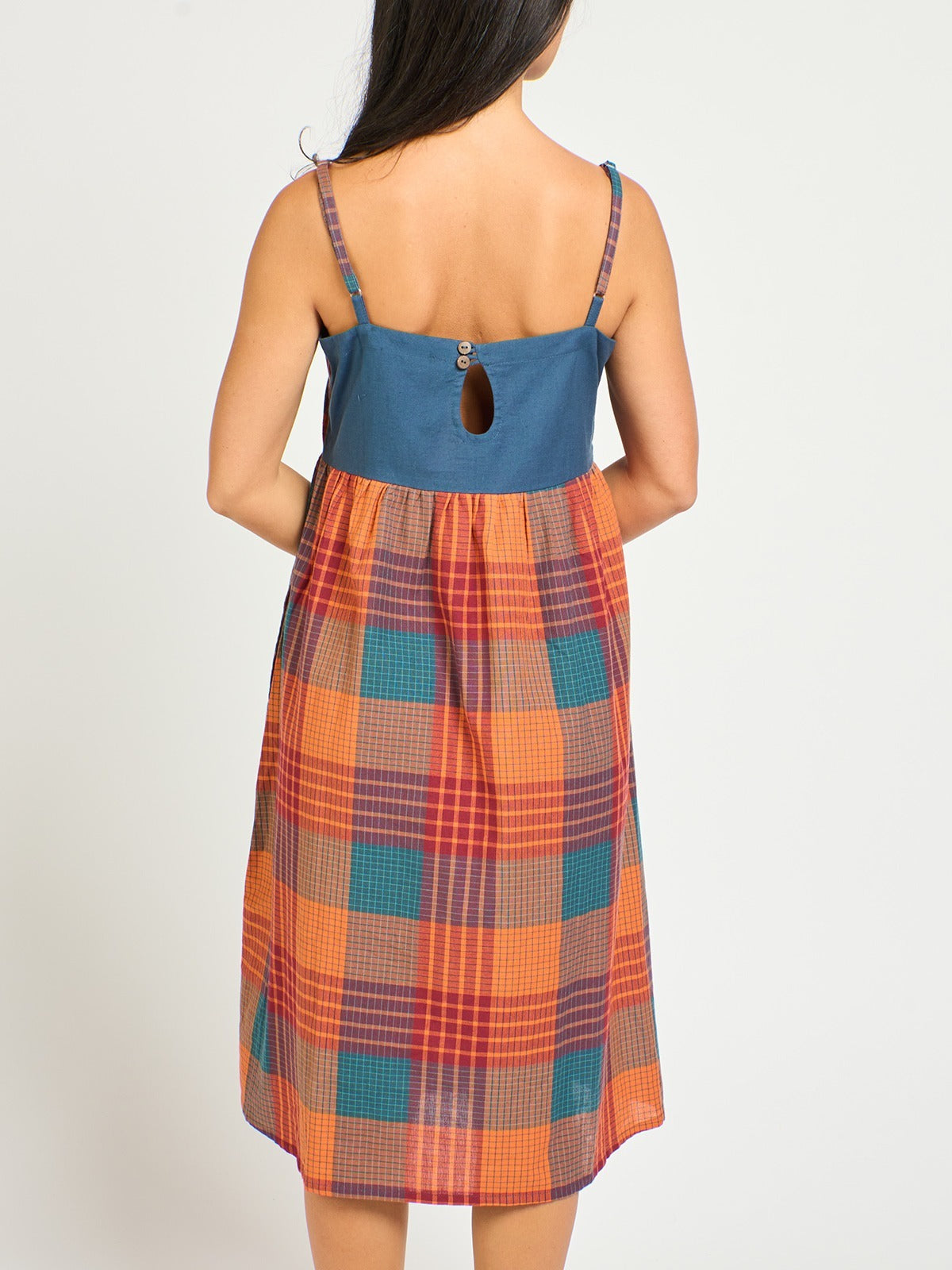 Ivy Midi Dress - Persimmon Plaid - Image 3