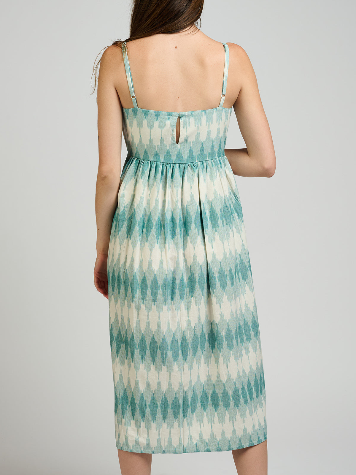 Sofia Midi Dress - Teal Ikat - Image 5
