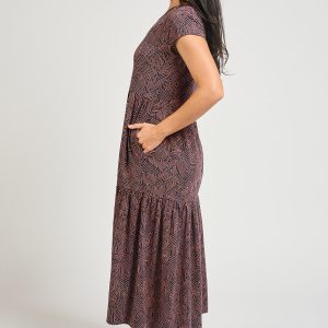 Tiered Jersey Dress - Tree Rings Blue - Image 5