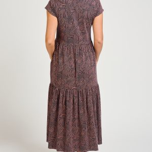 Tiered Jersey Dress - Tree Rings Blue - Image 6