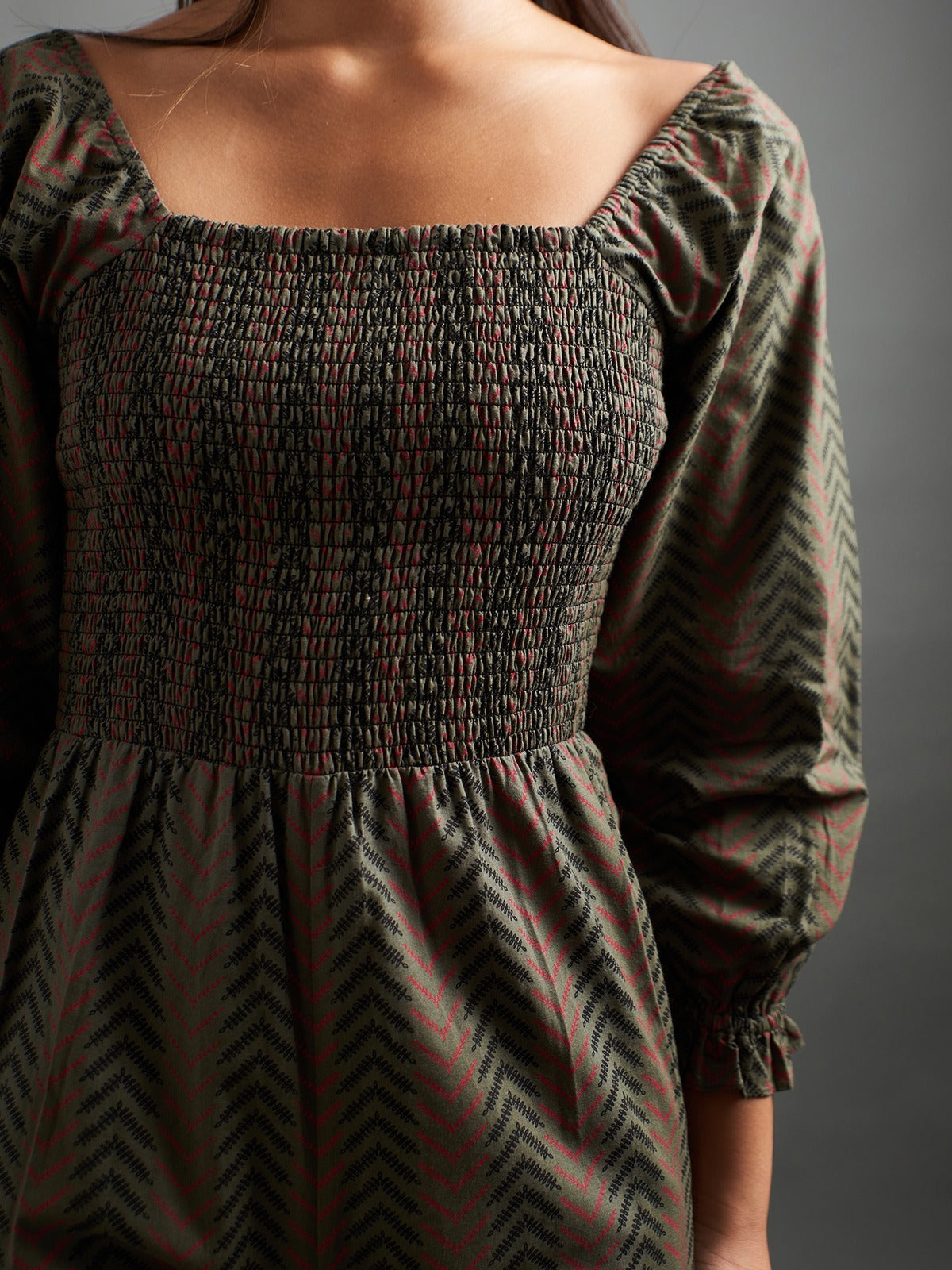 Theodora Jumpsuit - Chevron Fern Red - Image 4