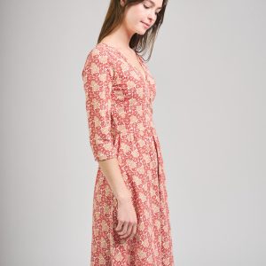 Callie 3/4 Sleeve Wrap Dress - Matisse Vermillion - Image 2