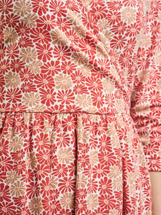 Callie 3/4 Sleeve Wrap Dress - Matisse Vermillion - Image 4