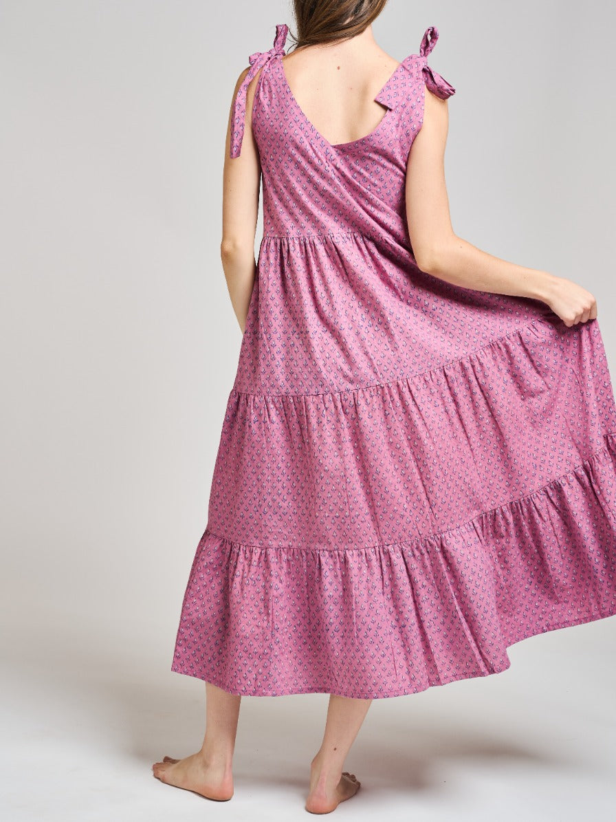 Lorelei Tiered Dress - Purple Buds - Image 8