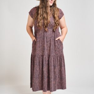 Tiered Jersey Dress - Tree Rings Blue - Image 3