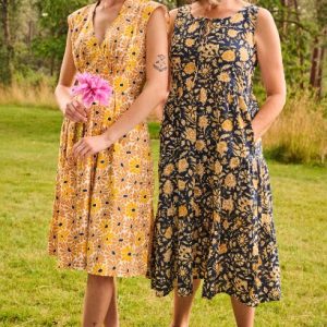 Thais Tiered Sleeveless Dress - Navy Botanical - Image 8