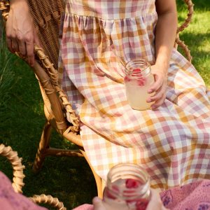 Ivy Midi Dress - Blush Plaid - Image 2