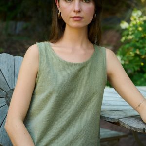 Neko Tank - Olive Chambray - Image 5