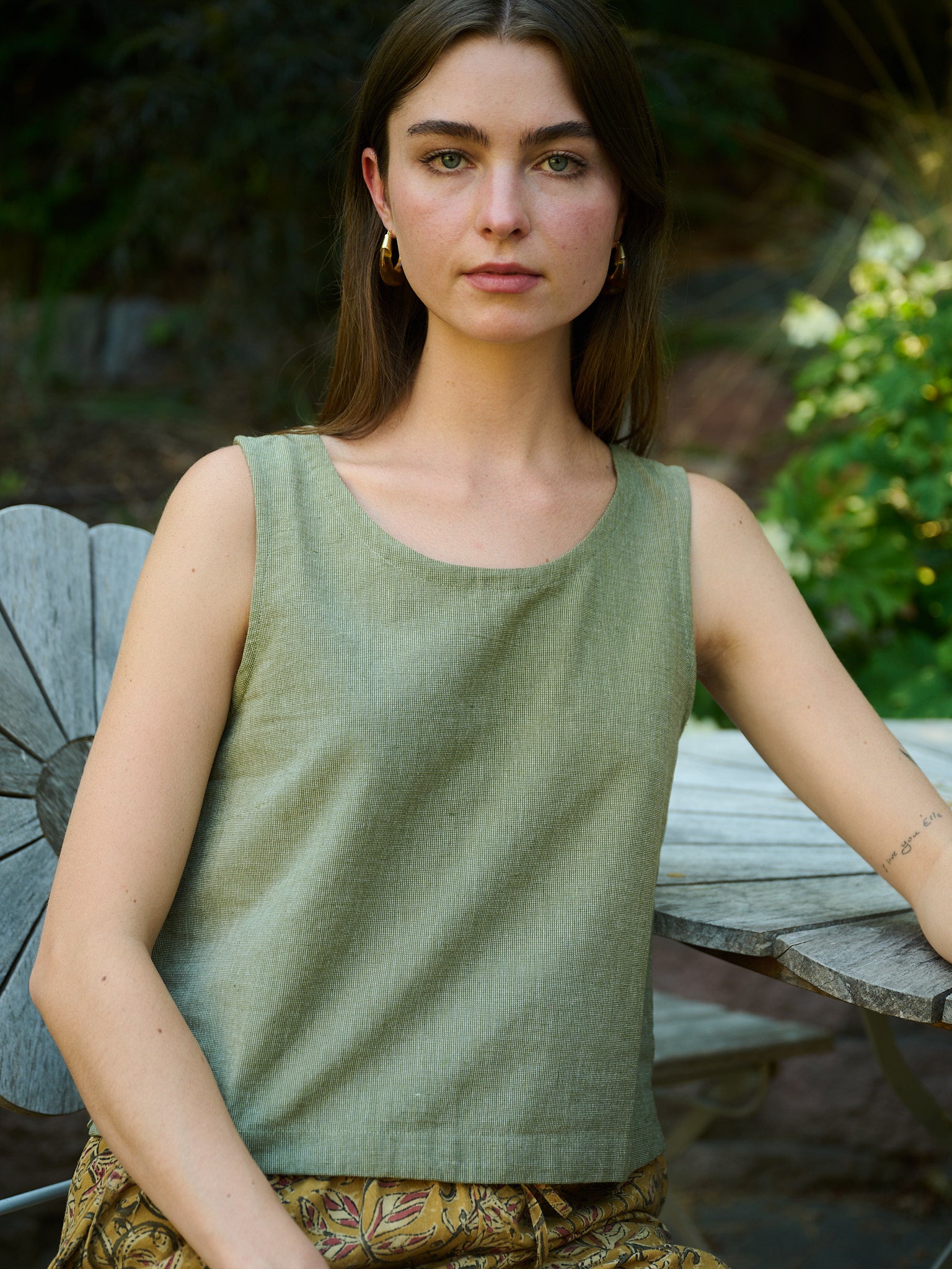 Neko Tank - Olive Chambray - Image 5