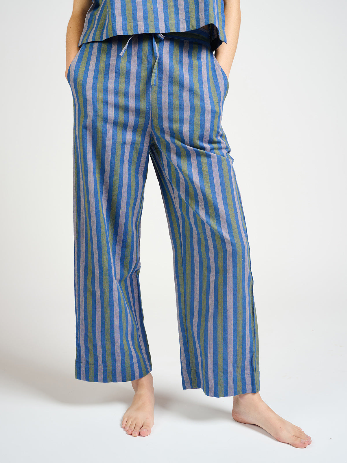 Emmy Drawstring Pant - Lavender Stripe - Image 3