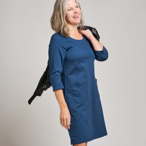 Sylvan Shift Dress - Loop Knit Blue - Image 3