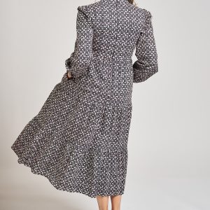 Norah Tiered Dress - Black Botanical - Image 4