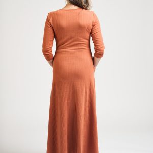 Mumbai Maxi Dress  - Sandstone Rib Knit - Image 4