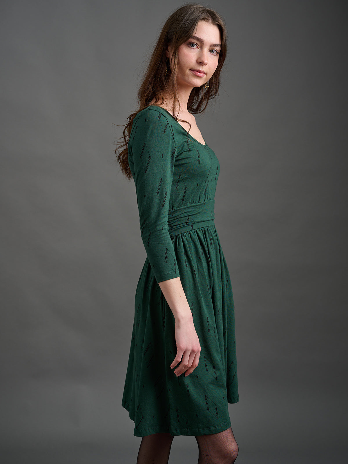 Novela Dress - Diamond Vine Dark Sage - Image 2