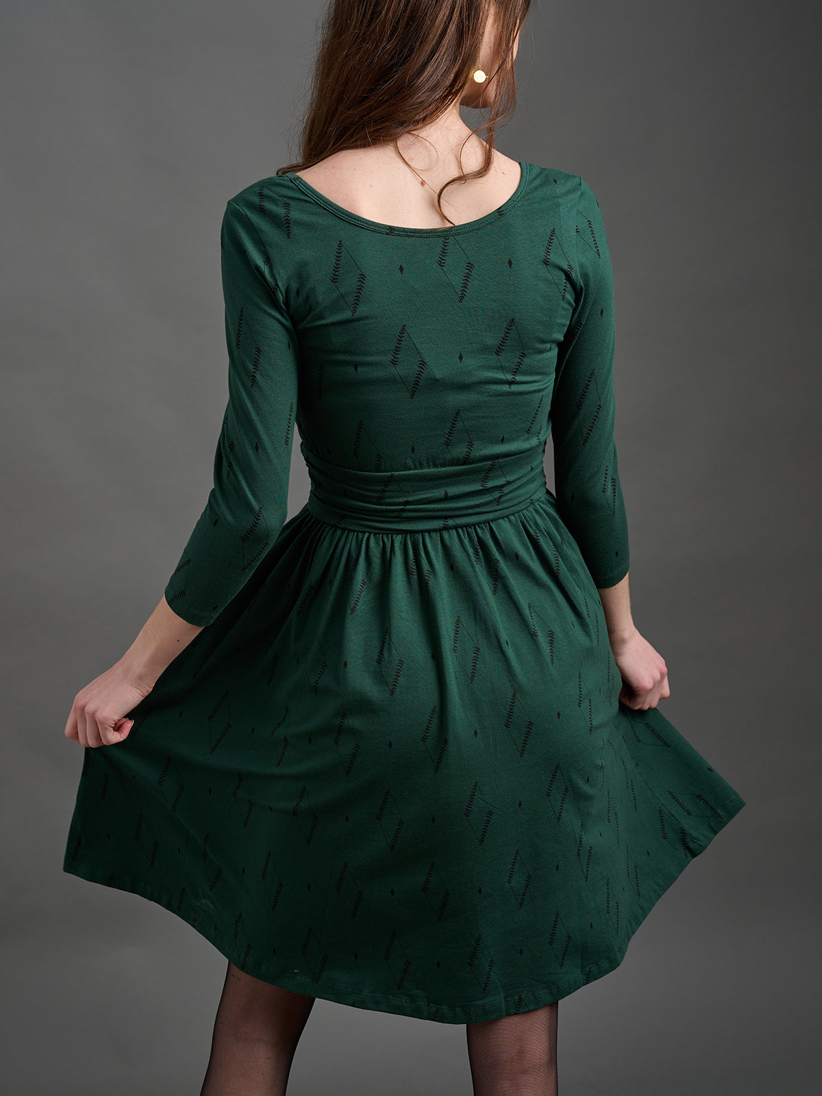 Novela Dress - Diamond Vine Dark Sage - Image 5