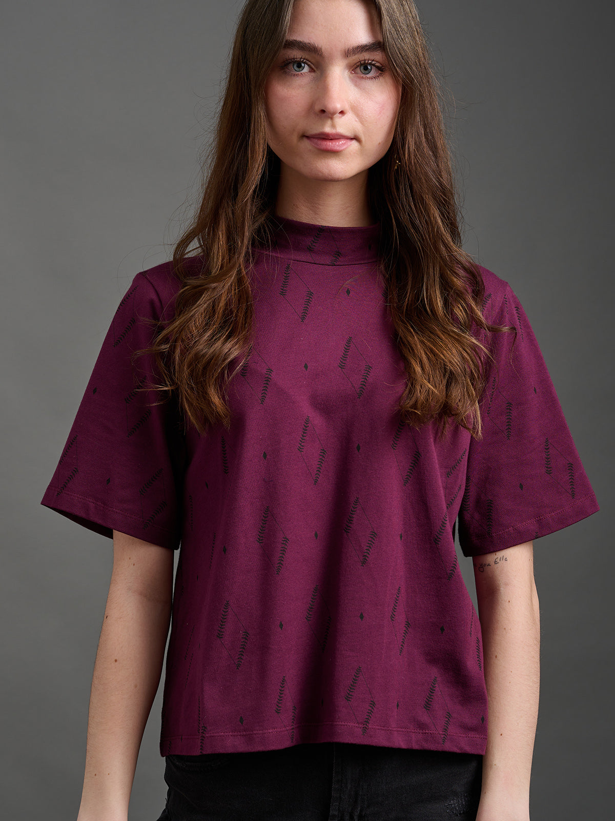 Eve Top - Diamond Vine Dark Purple - Image 5