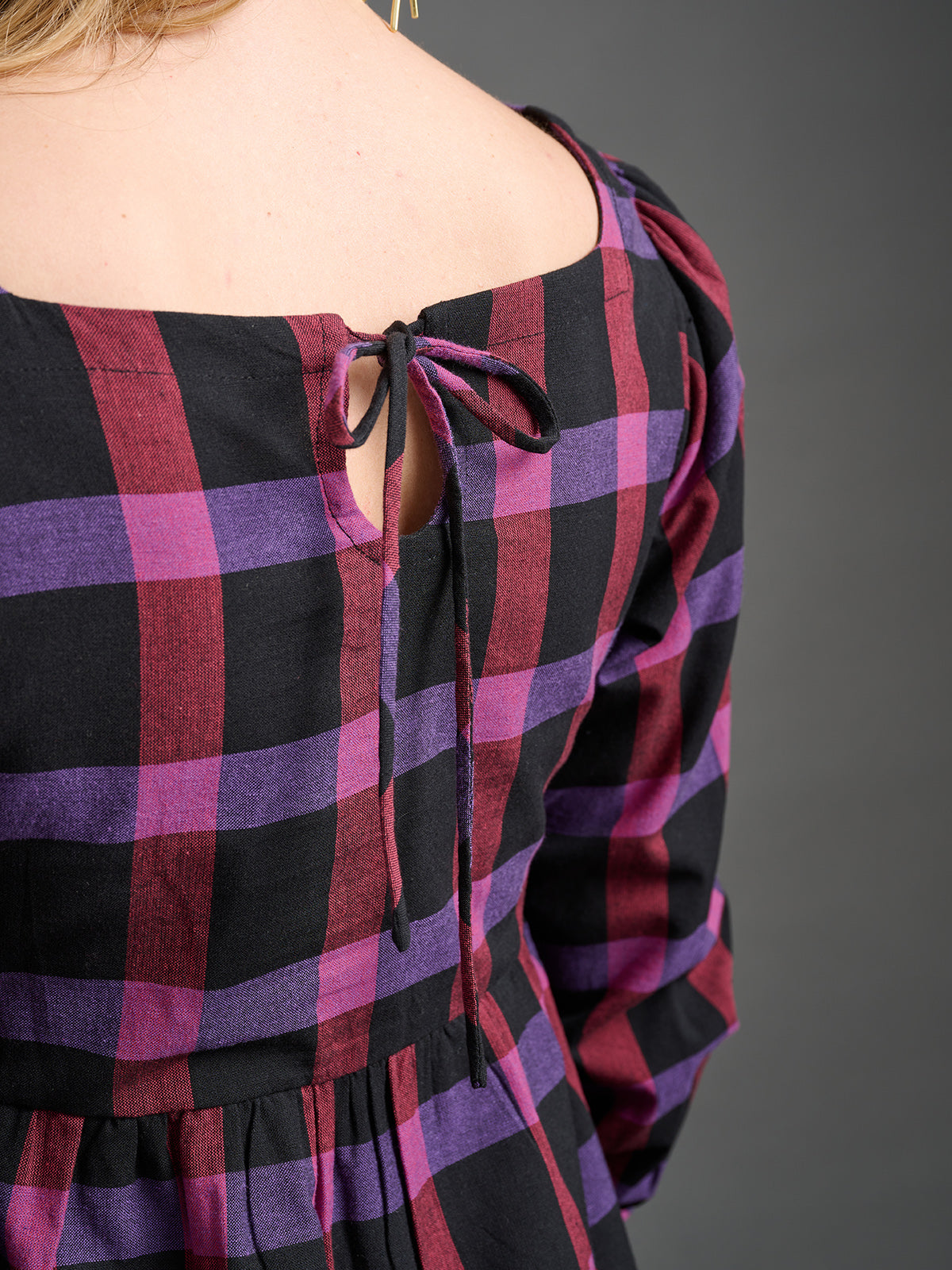 Nico Mini Dress - Ultra Violet Plaid - Image 3