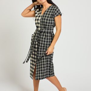 Padma Pocket Dress - Black and White Mix - Image 11