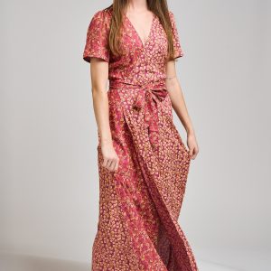 Wrap Maxi Dress - Berry Poppy Mix - Image 6
