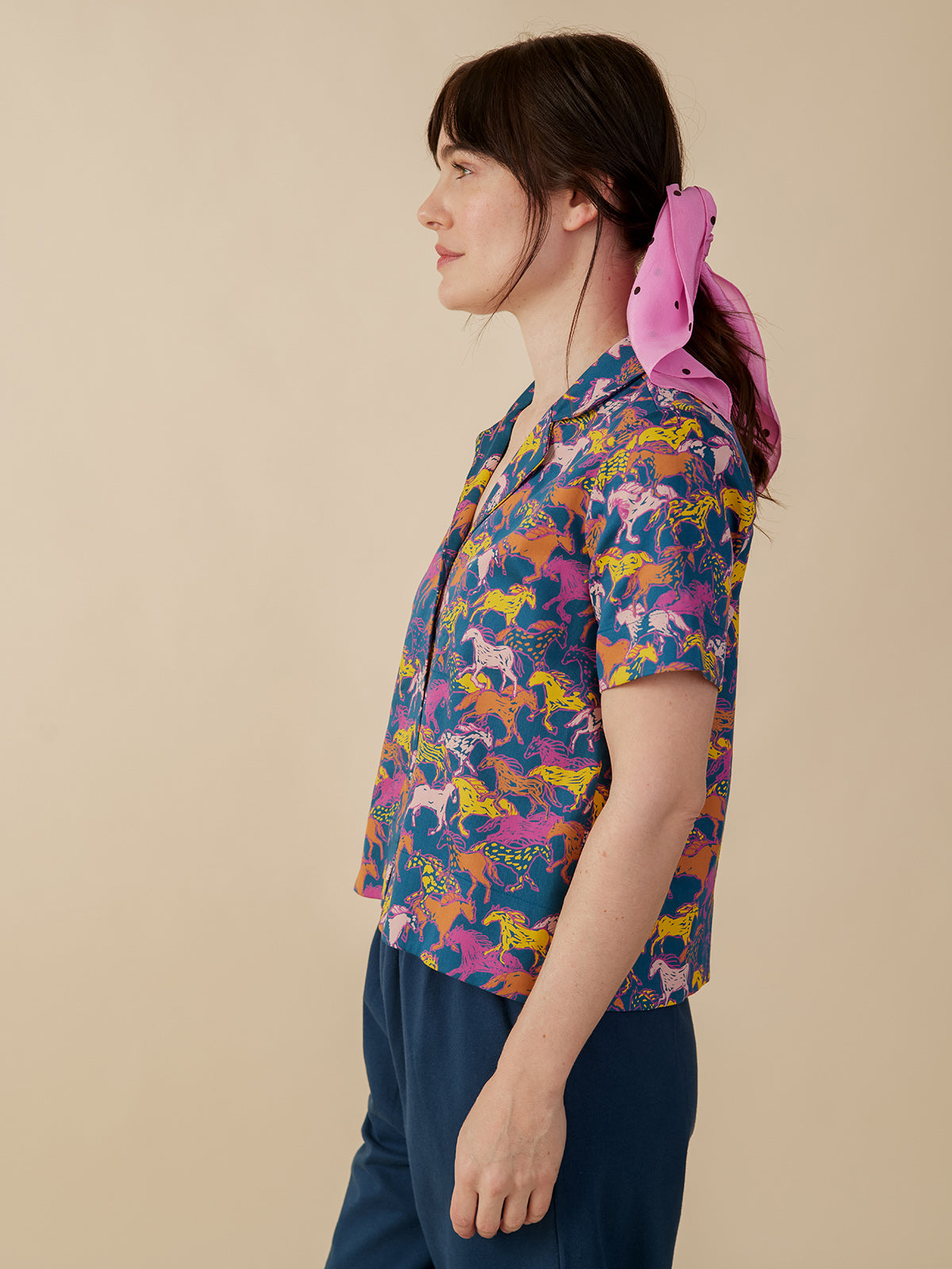 Camp Shirt - Blue Horses - Image 3