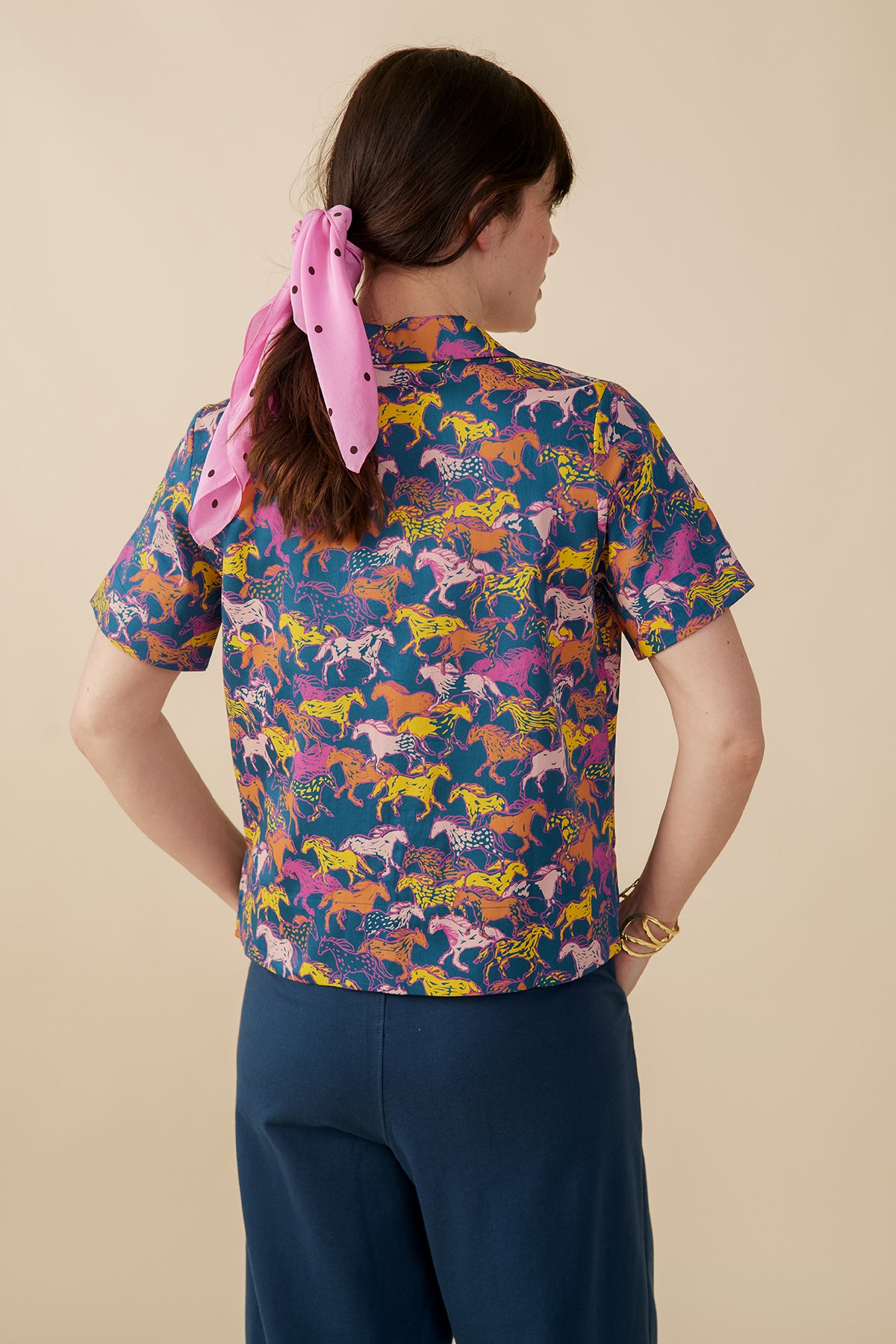 Camp Shirt - Blue Horses - Image 4