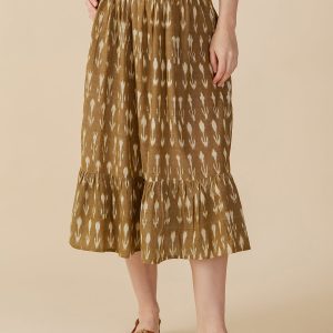 Mila Midi Skirt - Olive Ikat - Image 2