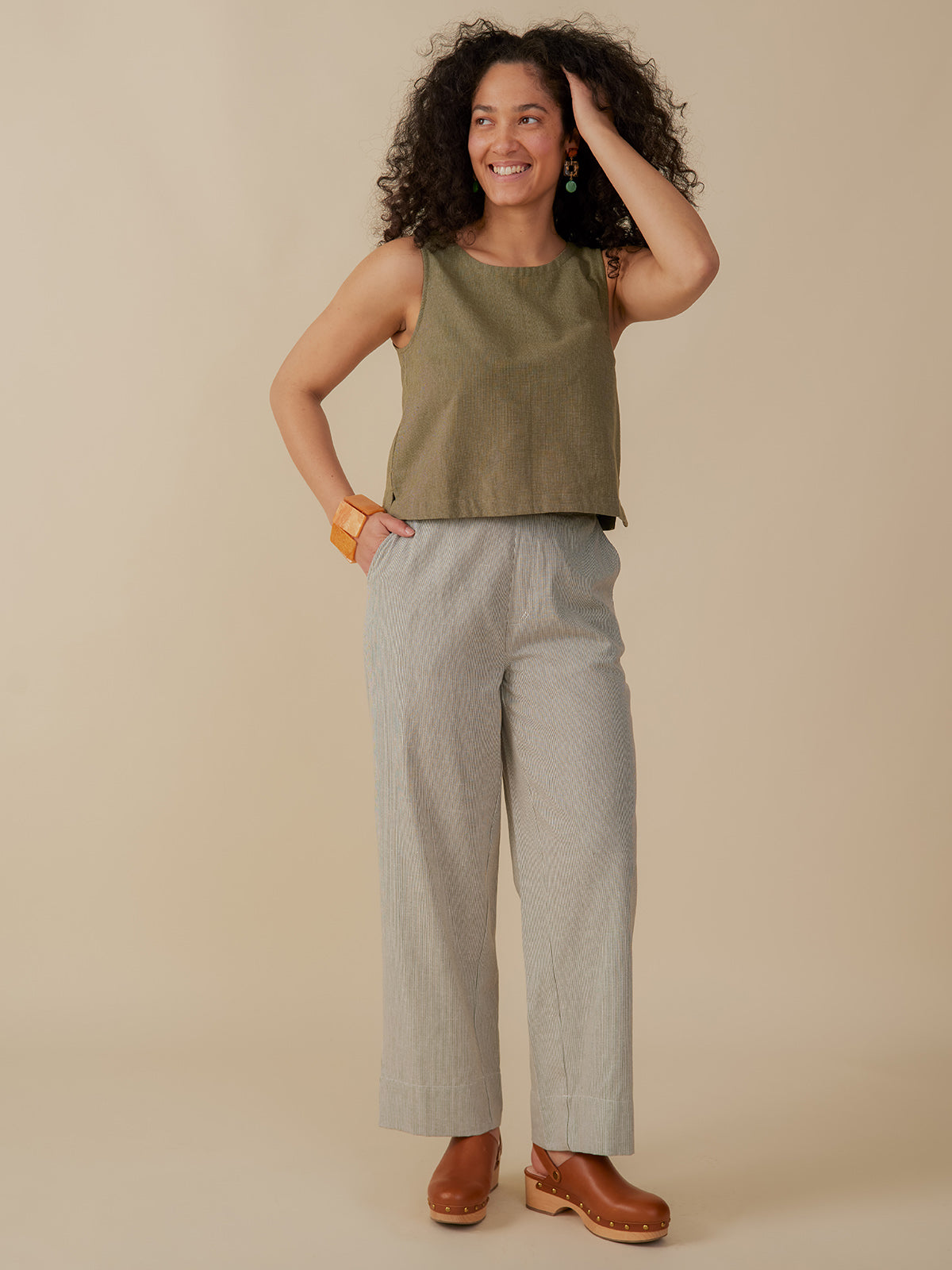 Neko Tank - Olive Chambray - Image 3