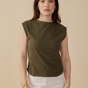 Ruched Top - Olive - Image 6