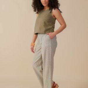 Tabitha Pant - Olive Stripe - Image 4