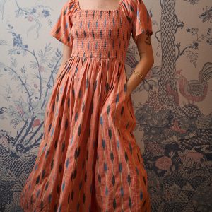 Teddy Dress - Peach Ikat - Image 12