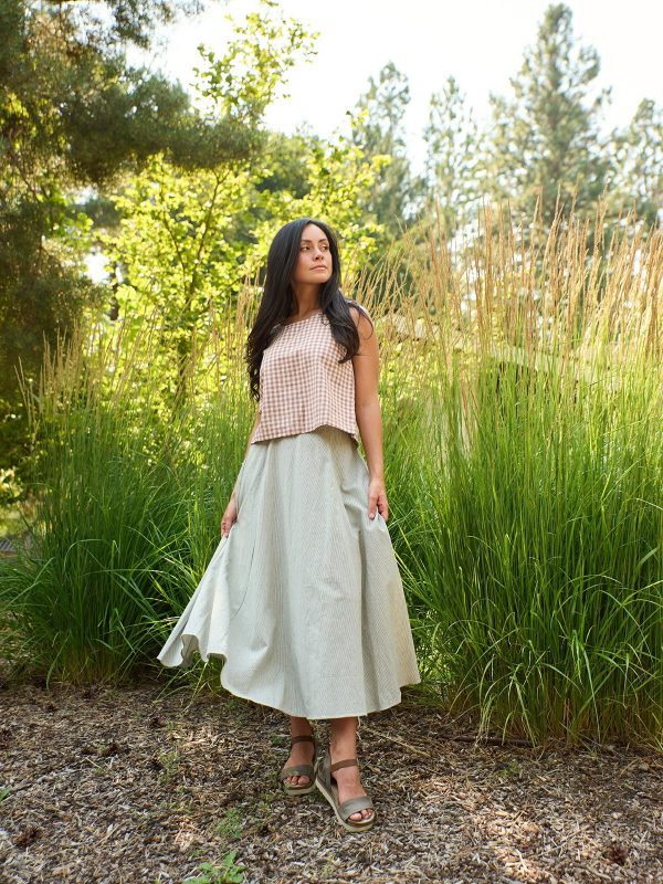 Lucinda Skirt - Olive Stripe