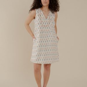 Milan Shift Dress - Ivory Ikat - Image 3