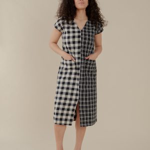 Padma Pocket Dress - Black and White Mix - Image 2