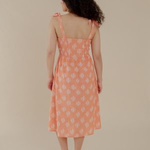 Provence Midi Dress - Peach Ikat - Image 4