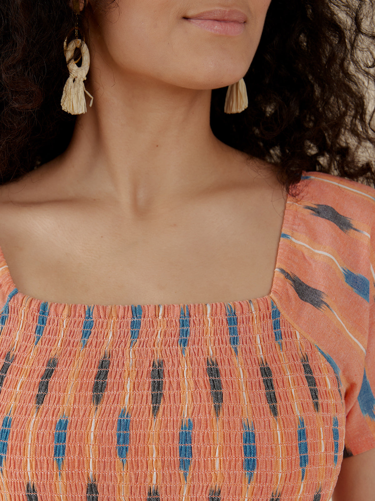 Teddy Dress - Peach Ikat - Image 4