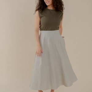 Lucinda Skirt - Olive Stripe - Image 3