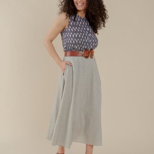Lucinda Skirt - Olive Stripe - Image 2