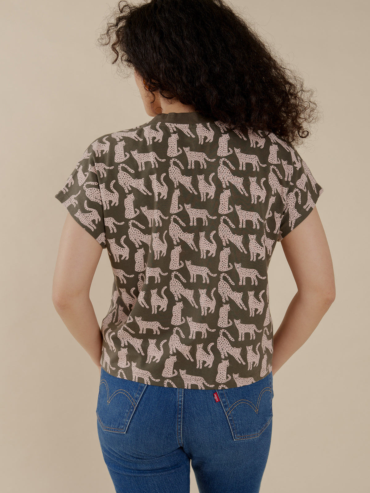 Caitlin Top - Leopard Green - Image 3