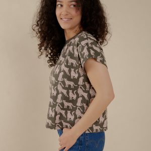 Caitlin Top - Leopard Green - Image 5